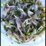 Valentine Thomas Instagram - SUMMER IS HEREEEEEE. Which means warm water, smooth conditions, nice fish and great boat food with friends. This ceviche is defo a winner 🔥🔥🔥 @redtidespearfishing @chuckdfishanddive - Persian cucumbers - Pineapple - Avocado - Jalapeño - Cilantro - Red Onion - Cayenne pepper - Salt - Lime Juice