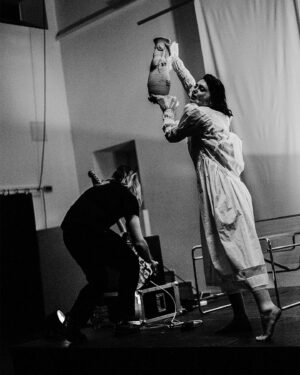 Valeriia Karaman Instagram - Valeriia Karaman and Julien Sitruk are multidisciplinary artists who bring a plate of talents to their collaborative work.

Julien, originally coming from France, excels in painting, photography, design, video and music.
Valeriia, originally from Ukraine, is a versatile artist involved in acting, modeling, performative art, activism and music.

They began performing together in March 2022 in Paris. At the “Not Allowed Shows,” they presented a theatrical-like spectacle where Valeriia addressed social and political issues that bother today’s youth. Her powerful performance was accompanied by Julien’s emotional guitar solos, creating a strong experience that captivated audience while bringing up meaningful conversations.

During the performance, they presented a vase specifically crafted by local artist @david_godzsak 
This vase was meant to be broken and then glued back together after the performance, symbolizing the struggling childhood of children from Valeriia’s hometown, Kherson. The vase will be sold at auction, with all proceeds going to the charity organization nikafoundationua.com. 

The funds will help “glue” their childhood back together through the healing touch of art.

Hair: @barsibali 
Mua: @laurategelymakeup 
Styling: @scarfacedora 
White dress: @fabiankisjuhasz 
Imagery: @vagocsabakornel @4.gnes