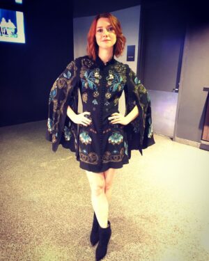 Valorie Curry Instagram - The lighting in the Barclays Center sucks, but this dress is so fantastic, it doesn’t matter. I am so completely besotted with @alenaakhmadullina’s designs, and I was ecstatic that she let me wear this piece to see Florence & the Machine tonight. This dress had a mighty night of dancing and transcendence, lemme tell ya.
#perfectdress #fashionobsession #florence #highashopetour