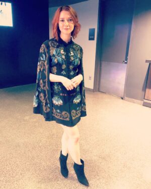 Valorie Curry Instagram - The lighting in the Barclays Center sucks, but this dress is so fantastic, it doesn’t matter. I am so completely besotted with @alenaakhmadullina’s designs, and I was ecstatic that she let me wear this piece to see Florence & the Machine tonight. This dress had a mighty night of dancing and transcendence, lemme tell ya.
#perfectdress #fashionobsession #florence #highashopetour