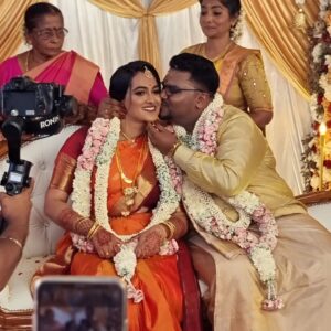 Vanessa Cruez Instagram - Sun kissed Me... And 
My Director Sir kissed his Bride.. (3rd Pic😂)

#vanessacruez #vanessa #wedding #weddingbells #awaited #seizethemoment #saree #red #black #pangkor #smile #happiness #blessing #morningwedding #earlymorning #whatiworetoday #whatiwore #makeuplover #selfcare #makeup #makeuplife #july #seven #weddingstyle #director #artist #actor #industry #movie #sunkissed