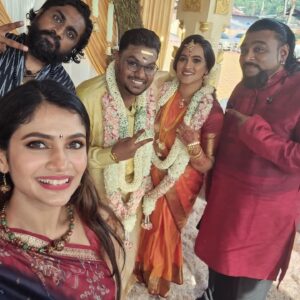 Vanessa Cruez Instagram - Sun kissed Me... And 
My Director Sir kissed his Bride.. (3rd Pic😂)

#vanessacruez #vanessa #wedding #weddingbells #awaited #seizethemoment #saree #red #black #pangkor #smile #happiness #blessing #morningwedding #earlymorning #whatiworetoday #whatiwore #makeuplover #selfcare #makeup #makeuplife #july #seven #weddingstyle #director #artist #actor #industry #movie #sunkissed