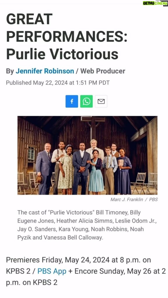 Vanessa Bell Calloway Instagram - If you didn’t see @purliebway Purlie Victorious on #broadway you can see the full performance tomorrow Friday May 24th on #pbs check your local listings. It’s a fun time!!!! 👏🏾👏🏾👏🏾🎉🎉🎉👍🏾👍🏾👍🏾🍾🍾🍾🍾💃🏽💃🏽💃🏽🙏🏾🙏🏾🙏🏾