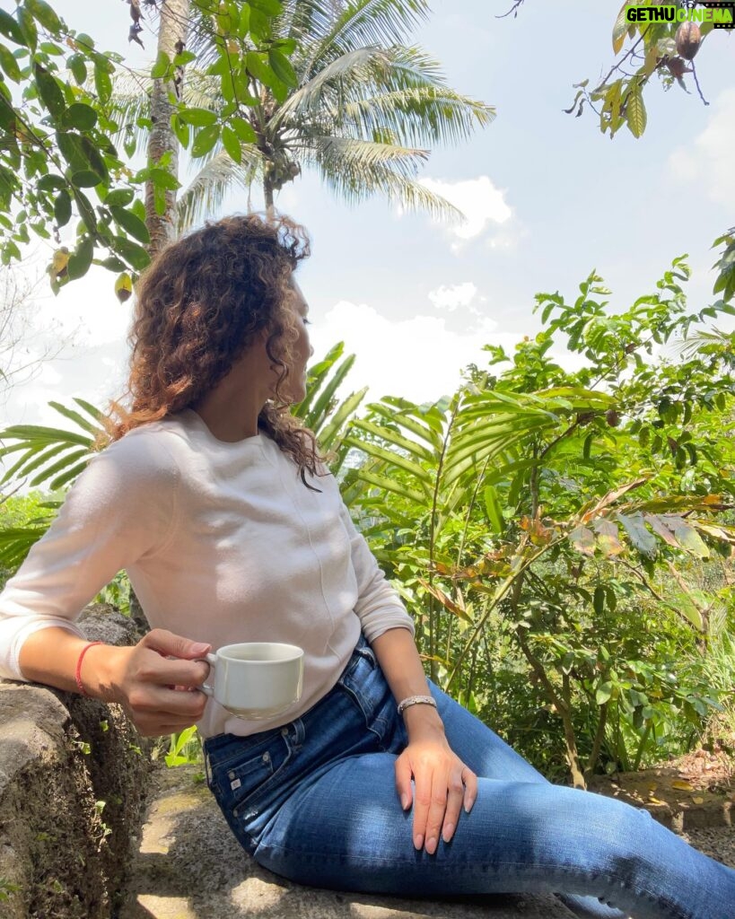 Vanessa Rubio Instagram - Carry the sun in my heart 🌞 and pour more into my cup! ✨I may not be in this lush landscape of Bali anymore, as I am currently in the wintery east coast of the US, but we are what we carry within us. All the experiences we cherish ✨drink up! 💛
