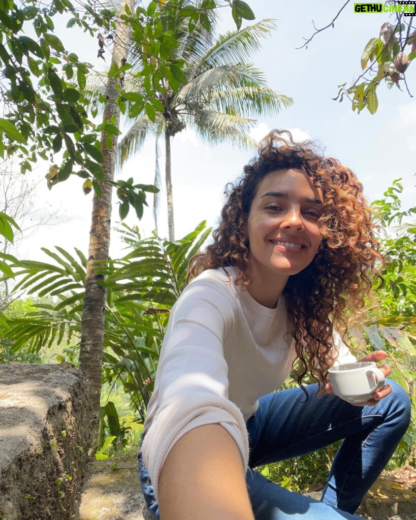Vanessa Rubio Instagram - Carry the sun in my heart 🌞 and pour more into my cup! ✨I may not be in this lush landscape of Bali anymore, as I am currently in the wintery east coast of the US, but we are what we carry within us. All the experiences we cherish ✨drink up! 💛