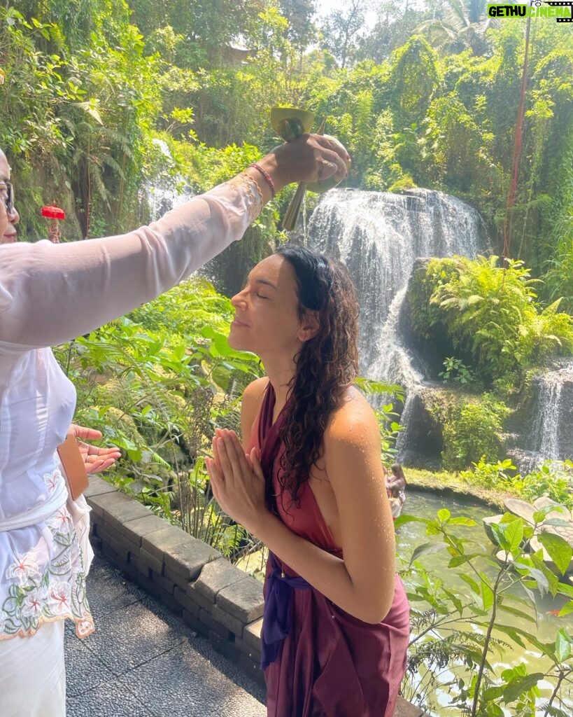 Vanessa Rubio Instagram - I’ve been on a sacred water journey recently. It started in the cenotes in Tulum, Mexico, continued on to Greece, Nepal, and now, Bali. Nature provides sacred, fresh water, and thermal springs that are purifying on many levels ✨✨✨I continue to discover the wisdom of the character I played on @sabrinanetflix - Nagaina - and the Naga wisdom 🤍! during these travels in Asia.