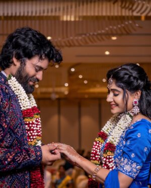 Vasanthi Krishnan Instagram - He stole my heart,💙💙
 SO
I’m stealing his last name ❤️❤️

❤️GOT ENGAGED ❤️
 07-12-2023
 ♾️❤️
 HAPPY LIFE 

Photography @candid_shoooter_ 
Desginer @mounikas_couture 👗👰‍♀️❤️
MUA @hemasureshmakeupartist_tpt 💄
 @mr.hair_neighbour 
Jewellery @emmadi_silver_jewellery 💎

#instgram #engagedlife #happylife❤️ #lovedones❤️ #lifelessons #bigbosstelugu #cutemoments♥️ #lovedit❤️ #familytime #mylove #iloveyou #pawankalyan ❤️❤️