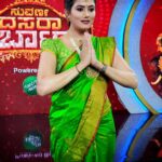 Veena Ponnappa Instagram - "The Elegance in Saree Never goes Out of Style" @veena_ponnappa_vnaa 🥳🥰💕 @starsuvarna #dussehra #veena #veenaponnappa #renukayellamma #kannadaactress #shootmode #sareelove #kannada #specialpromo #starsuvarna #beingme #kannadaserial #sandalwood #actor #traditional #nammakannada #kannadaserials #jewels #actorlife #sareelove #nammadussehra #helloworld #dussehraspecial #suvarnaserials #greensaree