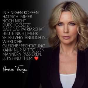 Veronica Ferres Instagram - Im 21. Jahrhundert ist das Patriarchat überholt und hat keinen Platz mehr in einer fortschrittlichen Gesellschaft!🙏🏼

Jeder sollte unabhängig von Geschlecht oder Herkunft die Chance haben, die eigenen Talente und das eigene Potenziale voll zu entfalten.

Ich wünsche mir eine Zukunft, in der individuelle Fähigkeiten und Träume ohne jegliche Hürden verwirklicht werden können. Und zwar für jeden einzelnen. 💪🏼

📸 @manfredbaumann 

#womenpower