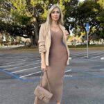 Veronika Mindal Instagram - Did you know the beige and velvet peach are trendy color in 2024? As well as , mint, gray-green, light green, aquamarine colors. By the way, this is my song covering this pictures:) . . . Jacket & dress #calvinklein Bag #gucci Shoes #francsarto Follow for more fashion in music inspiration . . . . . #actress #model #maturemodel #singer #songwriter #Hollywood #LosAngeles #NewYork #Paris #Milan #Ukraine #talent #artist #Instagram #Instastyle #tattooedgirl #Insta #vogue #style #outfit #fashioninspiration #fashion #design #fashiondesign #ashionblogger #veronikamindal #outfitideas