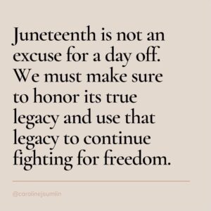 Victoria Park Instagram - happy #juneteenth weekend, friends! celebrate Black freedom, Black joy, Black excellence, Black people *AND* continue to do the work to dismantle white supremacy while fighting for true freedom and equality. 

thank you @carolinejsumlin for a great set of slides 💛

some great orgs to donate to / volunteer with:
@feedblackfutures 
@supr.mrkt 
@eji_org 
@innocenceproject 
@reformlajails