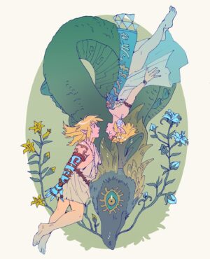 Victoria Ying Instagram - Tears of the Kingdom. I drew this on paper and colored it in photoshop, which is something I haven't done in ages! I'll have prints of this at SDCC this year!