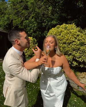 Victoria Spence Instagram - From hyping Tally up for their first date to wagamamas to watching them say ‘I do’ to life together- It hits different watching two of your best friends get married 🥰🥹

The perfect day for @tallyrye & @jackmilzy legal wedding before the big day in France babyyyy🥳#ilovelove#wedding