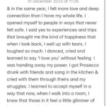Victoria Spence Instagram - If you're looking back on your year feeling like it's been a waste because you're judging it by society's standards, I hope that sharing the reality of mine can give you some perspective.🫶🏻 Thank you so much for listening to my rambles, skanking with me and being here while we figure out how to do life- you's mean more to me than you'll know! Sending you all my love and wishing you a lovely new year ❤️❤️#lessonsivelearned #2023reflections
