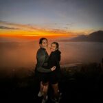 Victoria Spence Instagram - Mount Batur for sunrise with my childhood best friend is a memory ill savour forever 🫶🏻🌅🥹 swipe to see our visitor on the way down🙊 I swore I’d never do it again after last year, but it turned out to be way easier when I didn’t have the 💩’s , although whoever rated it easy to moderate on google- are you alright?! 🥲 If you’re coming to Bali, I promise the 1:30am wake up is worth the views from The top 🫶🏻#bali #mountbatur #friendship