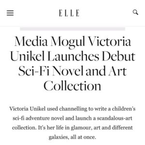 Victoria Unikel Instagram - 𝐄𝐋𝐋𝐄 𝐚𝐧𝐧𝐨𝐮𝐧𝐜𝐞𝐬 𝐦𝐲 𝐛𝐨𝐨𝐤 𝐚𝐧𝐝 𝐚𝐫𝐭♥️

Sooooo happy to see my interview run with my latest “modest” photos )))

My new art collection will go public very soon, I promise, and it will change the world!!! Why make art if it won’t change the world?

I’m also super excited about my children’s sci-fi adventure book coming out September 1st. @emmaplusluke 

Read the full article on @ellecanada 

Style&photo @sashablaim
