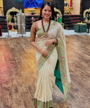 Vinitha Jaganathan Instagram - Love this beautiful saree and jewelry from @styleswagbyshaivy ❤️
.
.
.
#saree #love #traditional #beautiful #jewelry #collections