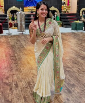 Vinitha Jaganathan Instagram - Love this beautiful saree and jewelry from @styleswagbyshaivy ❤️
.
.
.
#saree #love #traditional #beautiful #jewelry #collections