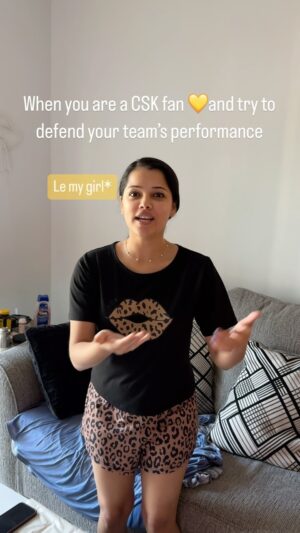 Vinitha Jaganathan Instagram - Not gonna watch with her next time 😂 
.
.
.
.
.
.
.
.
#ipl #cricket #csk #dhoni #chennai #ipl2024 #punjab #kings #punjabkings #chennaiipl #chepauk #chennaisuperkings @chennaiipl @iplt20 @punjabkingsipl #bcci #whistlepodu