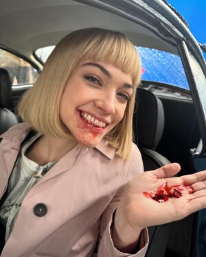 Violett Beane Instagram - Some film from the final two episodes of @deathdetailshulu 🕵🏼‍♀️ plus a spoiler in the last pic 🫣 All episodes are out now so go binge your butt off NOW. GO GO GO.