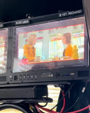 Violett Beane Instagram - When I finished reading episode 7—with tears streaming down my face, no lie, and ugly tears at that—I called Mike and @hcmcadams and I said two things: this is the best episode of television I’ve ever read and I cannot believe I get to do it. Thank you to @myunglet for leading the charge on this script, you absolutely undeniably nailed it. Griff, you were one of my favorite parts of this whole thing, so kind and so generous and I hope you know, we wouldn’t be here without ya @griffter71. A huge shout out to all of my incredibly talented cast mates in this episode but a very deep thank you to the sweetest @sophiareidgantzert and @mandypatinkin for going on this journey with me 💛 Ahh!! Go watch!! @deathdetailshulu