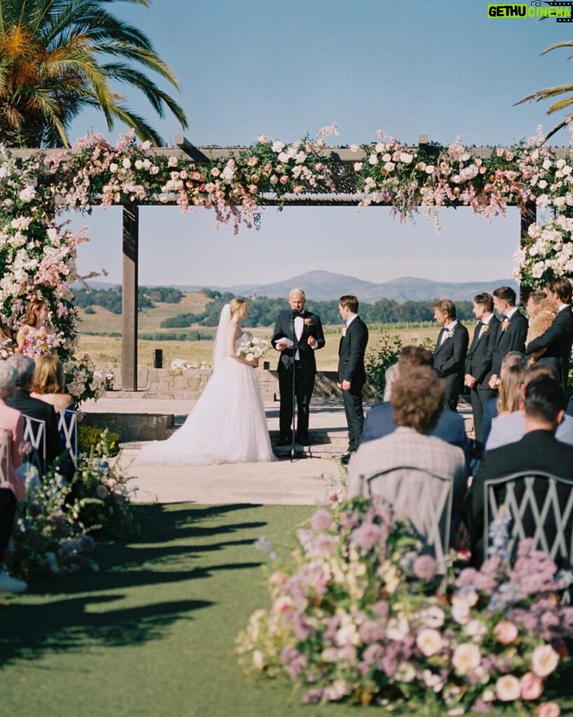 Virginia Gardner Instagram - Actress Virginia Gardner and musician Jed Elliott wanted “an explosion of fun” for their Napa Valley wedding. “The element that I kept coming back to for the wedding, that I wanted to be reflected in the floral, in the dance floor, in our ballroom, was celebrating California for what it is and its beauty and the florals,” Gardner says. “I also wanted it to feel whimsical and not too stuffy or too serious.” Take an exclusive look inside the ceremony at the link in bio. Photos: @seanthomasphoto