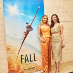 Virginia Gardner Instagram – Had the best time celebrating @fallmovie with the most incredible people on Sunday. Go see this movie on the biggest screen possible with all your friends. This movie was a wild ride- shot all practically in the desert on a 100 ft tower on a 2000 ft cliff 💀💀💀💀 IN THEATERS FRIDAY