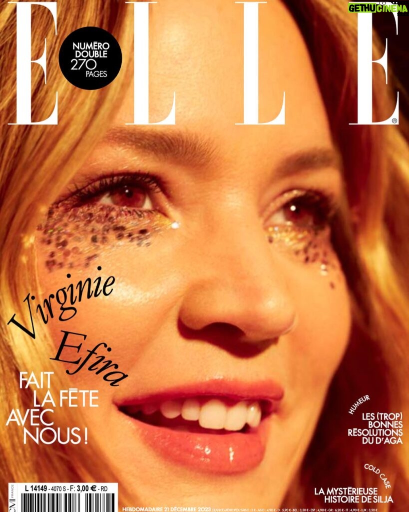 Virginie Efira Instagram - La magie des fêtes s’invite dans votre magazine ELLE avec @efira_virginie ! Découvrez notre numéro double disponible à partir du 21 décembre en kiosques, en version numérique sur elle.fr, et sur notre application.   À retrouver cette semaine : Mode : on veut … du glitter ! Cold case : la disparue de la plage. Tendance : pleins feux sur le rouge. Reportage : Ukraine, la vie au bout des doigts.   En couverture, Virginie Efira est photographiée par @studioakrans et est vêtue d’une robe @ysl. Elle porte des boucles d’oreilles « Ligne essentielles » en or gris serties de diamants, et un collier « Reflection de Cartier » en or gris serti de diamants @cartier. Coiffure : sebastienbascle Maquillage : @lancomeofficial par @dariiaday Réalisation : @hortensemanga   #ellefrance #ellemagazine #VirginieEfira #elleenkiosque