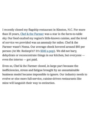 Vivian Howard Instagram - Trying to think of a caption that would encourage you to read my thoughts on the state and future of restaurants like mine, but I’m all out of words. Thanks to Anna Marks @nytopinion for shepherding me through this dream come true. It’ll be in print on Sunday @nytimes — let’s see if I can find a copy in Deep Run. Link in bio to read. @chefandthefarmer @vivs_fridge