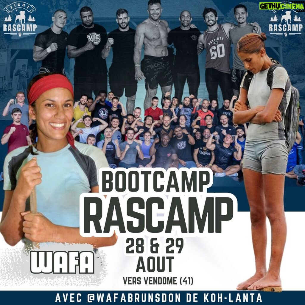 Wafa El Mejjad Instagram - PRÉPAREZ-VOUS ça va chauffer le 28 & 29 août au RASCAMP ✊ @wafabrunsdon débarque pour un BOOTCAMP au goût de Koh-Lanta 😅 👉réservation en mp avec @thomasloubersanes DES ÉPREUVES OLYMPIQUES ET MYTHIQUES SERONT AU MENU 😉 #camp #bootcamp #stage #epreuve #sport #fight #prepa #vendome #kohlanta