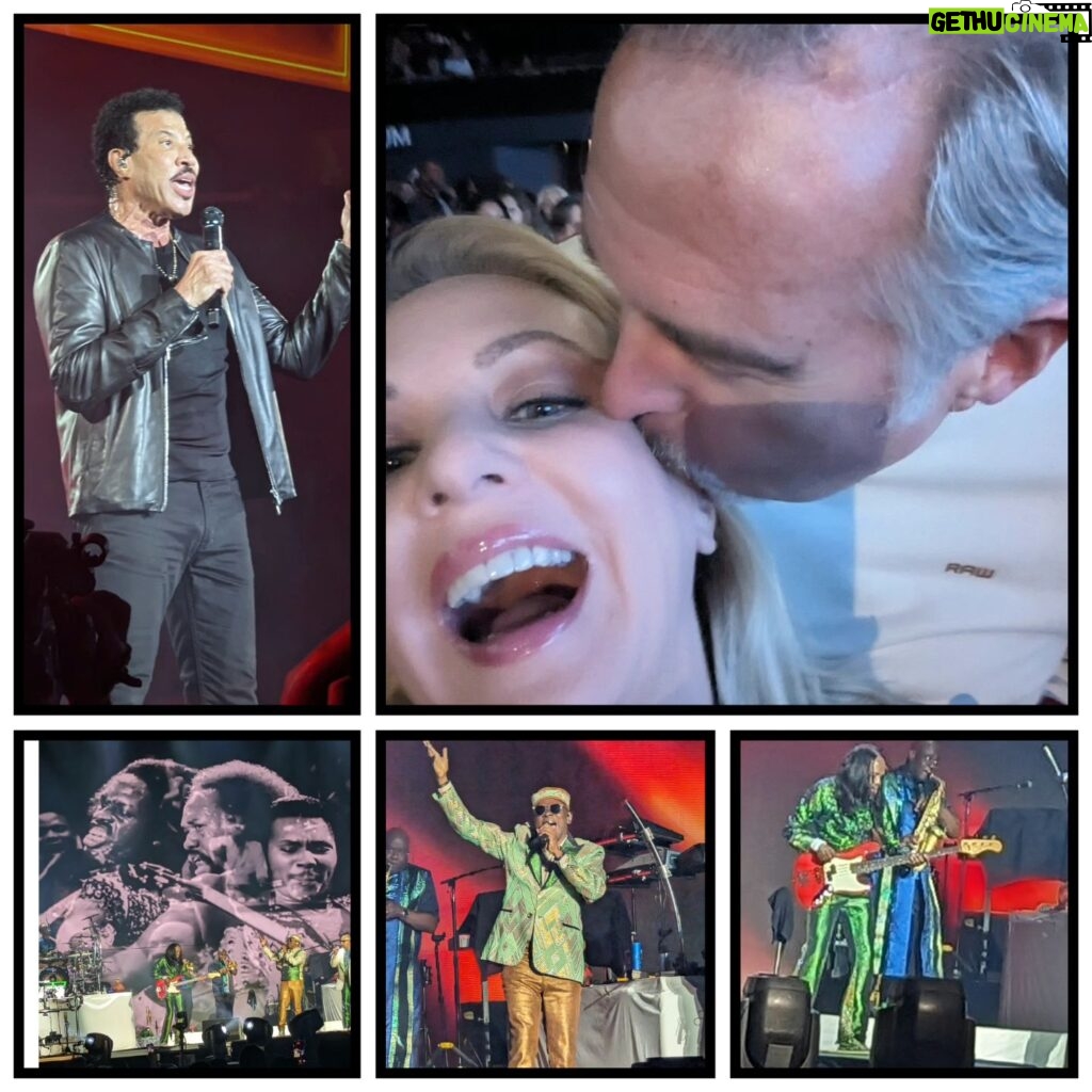 Wendi McLendon-Covey Instagram - Friday night: Earth Wind and Fire with Lionel Richie at the Forum with @jivemiguel70!