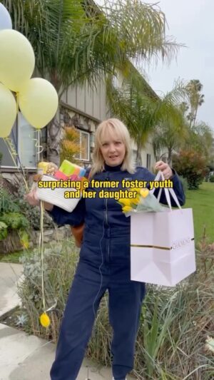 Wendi McLendon-Covey Instagram - SURPRISING FOSTER YOUTH (Part 2) 🎁🎉🎈💛 with @wendimclendoncovey x @thefosternation

This Foster Care Awareness Month we’re showing foster youth (current and former) some extra love by dropping a little something to let them know someone is thinking of them!🫶🏼 

WHY ARE WE DOING THIS?

01. It’s Foster Care Awareness Month and we want youth to feel loved and celebrated!

02. Many foster youth age out at 18 years old without any family or support when they enter the real world. During this month (and beyond), we want youth to know that there are people in the world that care about them and that they are not alone in the journey of life.

BIG thank you to @wendimclendoncovey for taking time to make this possible. She got to sit with Alicia and hear her story of overcoming challenging experiences and persevering to pursue an incredible career and future for herself and her daughter. She is truly a superhero for all that she has done and continues to do daily. We ❤️ you, Alicia, and we are so happy to have you in our CareerX program and the Foster Nation Fam!

Alicia shared with us that “after just two weeks in CareerX, my coach and Foster Nation were able to help me get a new car so I could get to work. Outside of just that, they have helped me emotionally, mentally, and financially. I am so so grateful!”

We’re so happy to have brought this beautiful, accomplished, and kind young woman and her precious darling a little bit of joy. If you want to hear her full story and see more surprise drops… follow along!

#fostercare #fostercaremonth #fostercareawareness #fosteryouth #fostercareawarenessmonth