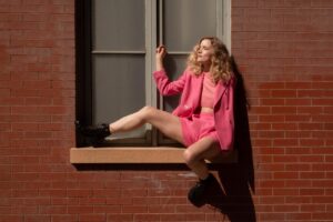 Willa Fitzgerald Instagram - Gently obsessed with this outfit and this shade of pink