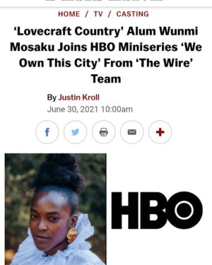 Wunmi Mosaku Instagram - #WeOwnTheCity so happy to be headed back to @hbo ❤️