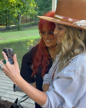Wynonna Judd Instagram - This was the moment we FaceTimed my folks back at home and they REALLY started to think I was cool 🤣 @wynonnajudd, it has been a career highlight to work together on this song. I cherish our life-long friendship so much. Wynonna is the real deal y’all and I’m really proud of what we did with this one all in the name of @tompettyofficial’s honor. If you haven’t already, check out “Refugee” now off of ‘Petty Country: A Country Music Celebration of Tom Petty’ ❤️