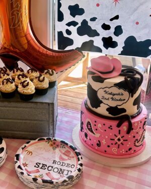 Wynonna Judd Instagram - “This ain’t her first rodeo, it’s her second!” 🤠🐴🥳 Had the best time celebrating my girl’s 2nd birthday over the weekend with the best friends, family & support system we could ask for!

(Yes, there was an inflatable slide, and yes, Nonie participated). 🤘🏼

  special thanks to @rmmcake for always bringing my cake vision to life! 🎂🐮