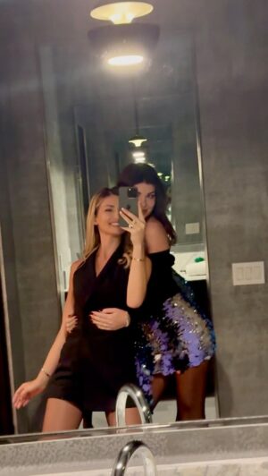 Xhesika Berberi Instagram - Dressing up with my partner in crime @angela_martini because every blonde needs a brunette sidekick to conquer the world ❤️💥