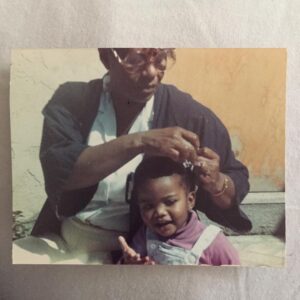 Xosha Roquemore Instagram - Grandmommy fixing my hair on the back porch. I'm talking...as per usual. Always been TALKIN #tbt