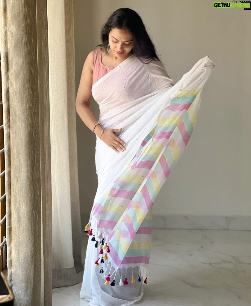 Yamuna Chinnadurai Instagram - Saree @sarvatva.chennai