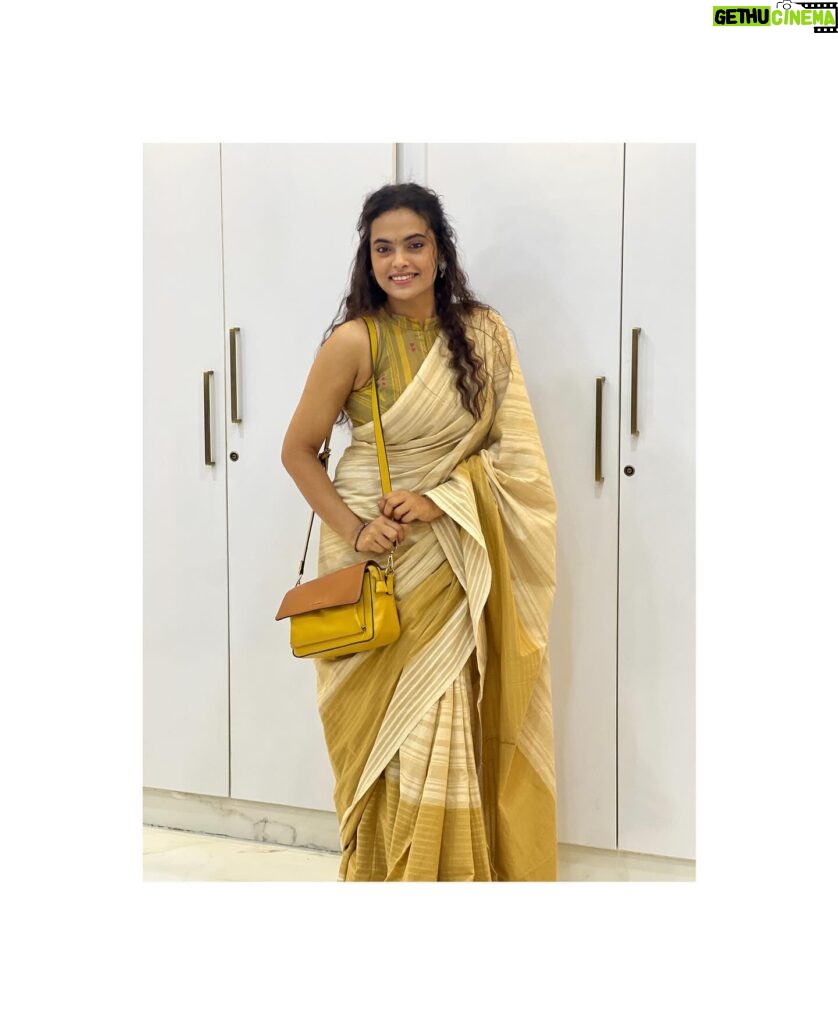 Yamuna Chinnadurai Instagram - Saree @selaiyum_ravikaiyum Chettinad cotton Saree : beige Chettinad cotton Blouse: no blouse