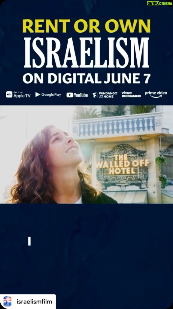 Yasmine Al Massri Instagram - @israelismfilm ISRAELISM AVAILABLE TO RENT OR OWN JUNE 7 ON DIGITAL @watermelonpicturesco and @tikkunolamfilms are honored to announce that @israelismfilm will be available on digital platforms to rent or own June 7. Pre order now so you can watch as soon as it’s live. Pre order to purchase on Apple TV here: https://watermelon.pics/IsrlsmPreOrd (link in bio) Pre order to rent or purchase on Vimeo here: watermelon.pics/IsrlsmGlobalPreOrd (link in bio)