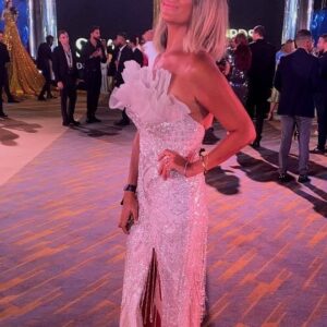 Yasmine Ghaith Instagram - From the beach, to the @cairodramafestival ✨️

Hair: @curls.eg (before humidity) 😄
Dress: @vivian.moawad
Makeup and styling: by yours truly 💁🏽‍♀️