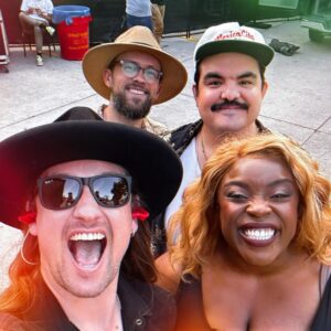 Yola Instagram - Can you tell we’re happy to be back on the road with the band for @winnetkamusicfest?!!! Next up I’m back in #Nashville for the 4th July, see you out on the road somewhere (or in Broadway 🎭)! #cheesin