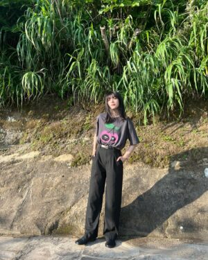 Yuzuki Hirakawa Instagram - 🍒
⁡
最近はずっと私服黒いんだぜ。
⁡
#ootd #black