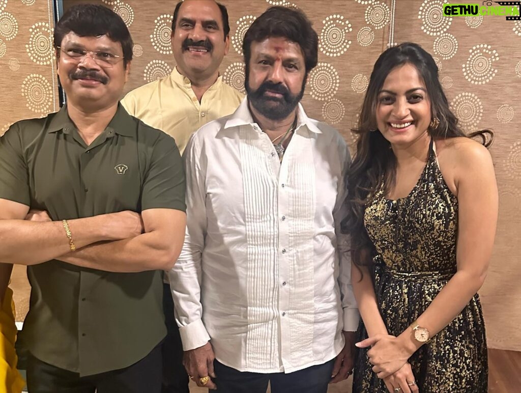 sree priya Instagram - 10years to this massive hit #legend🔥 #re-release event Ps : had a super duper conversation vth balayya babu garu yesterday for almst 3hrs @dinner .. how humble & sweetest he was 🥰 memories locked 🔒 we love you babu garu & u r unstoppable #jaybalayya ♥️ Boyapati srinu sir..this happend all bcoz u .. thnx for the first opprtunity in a huge prjct .. foreva grtful 🤗 Team legend stays in my heart foreva🫶 Outfit : @by_muladhara Hair : @kavitharao_makeupartist