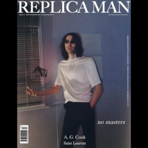 A. G. Cook Instagram - Underground superhero vs. mainstream supervillain 🦸🏻‍♂️ 

Cover shoot & interview with @replicamanmagazine 🧪

Photography by @jules.jpeg 
Styling by @hwirgman 
Interview by @_gilbruno 
Make-up Artist #keiamorrison
Hair Stylist @tomwrighthair 
Movement Director @simon.donnellon 
Set Designer @harrystayt 
Producer #chloelebrun
