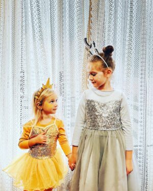 Aaron Ashmore Instagram - My Sun and my Moon. These girls are so lucky to have such a creative Mama who always comes up with the best costume ideas. This will be my last Halloween post guys I promise. 🎃😬