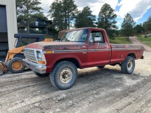 Aaron Kaufman Instagram - 44 years of service and still doing the job. 

#robertredford 
#work truck 
#f250
#f100
#79ford