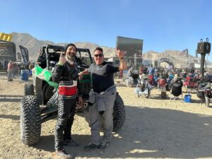 Aaron Kaufman Instagram - Mission accomplished 
P1 baby 
We won our class this year @ultra4racing king of the hammers. 
Big thanks to @ultra4escort and @baileycampbell35az for help getting to race day. 
 On race day we had a few challenges but fought through them with intensity finishing 1.5 hours ahead of P2. 
Brian drove great as always and let his talent shine in the rocks where very little passing room is afforded. 
Losing an axle a belt and a roll onto our lid couldn’t stop us. The boys in the pits did a great job keeping us rolling all day and it was great racing against our homies @dheiser11 and @its_petaaah 
#magnaflow 
#kingofthehammers 
#winnerwinnerchickendinner
#hotgolfcartaction