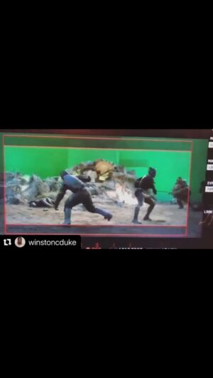 Aaron Toney Instagram - #bts #tb #marvel #avengersinfinitywar #avengersendgame Fun little scrapped bit I did as #blackpanther. I can bs900 way better now but this was on the day so it was like what can you do noooooooow! 🤪 #mcu #comics #disney #stunts #action #tchalla #wakanda #avengers